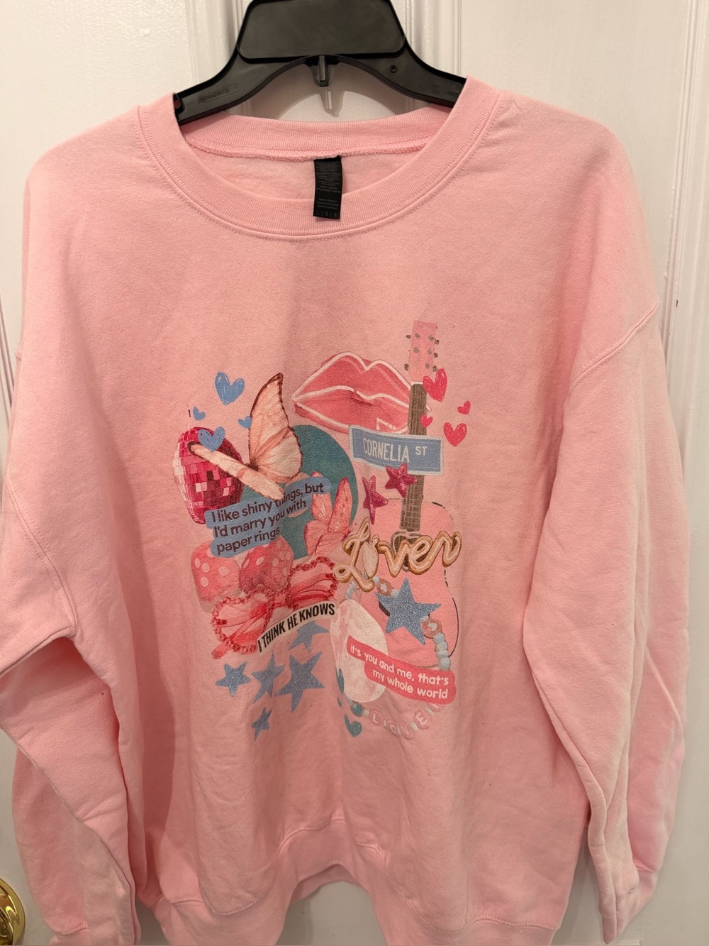 Pink Graphic Crewneck Sweater - Women